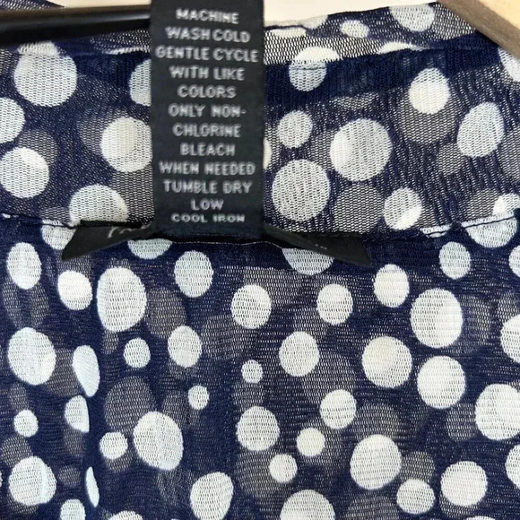 INC Size XL Polka Dot Rosette Flirty Ruffle Tank Top Office Retro Cosplay - Picture 5 of 9